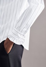 Regular fit Stehkragenbluse Streifen in Weiß |  Seidensticker Onlineshop