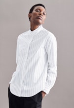 Regular fit Stehkragenbluse Streifen in Weiß |  Seidensticker Onlineshop
