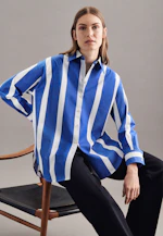 Oversized fit Longbluse Streifen in Hellblau |  Seidensticker Onlineshop