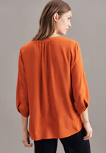Shirt Blouse Uni in Orange |  Seidensticker Onlineshop