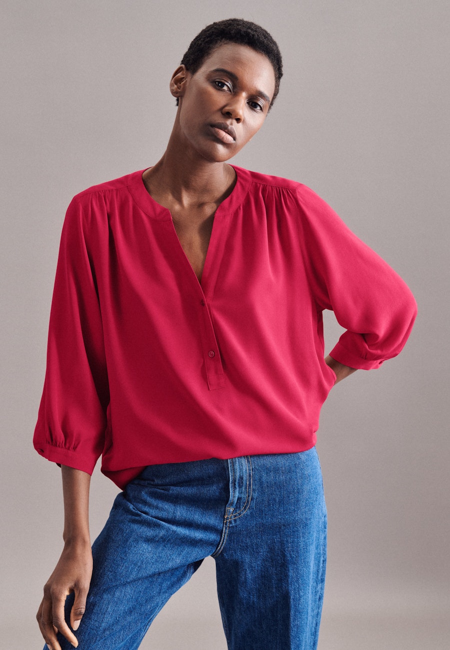 V-Neck Shirtbluse Regular fit in Rosa/Pink |  Seidensticker Onlineshop