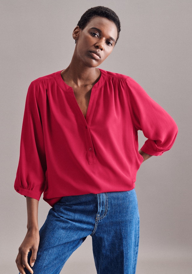 3/4-sleeve Crepe Shirt Blouse in Pink |  Seidensticker Onlineshop