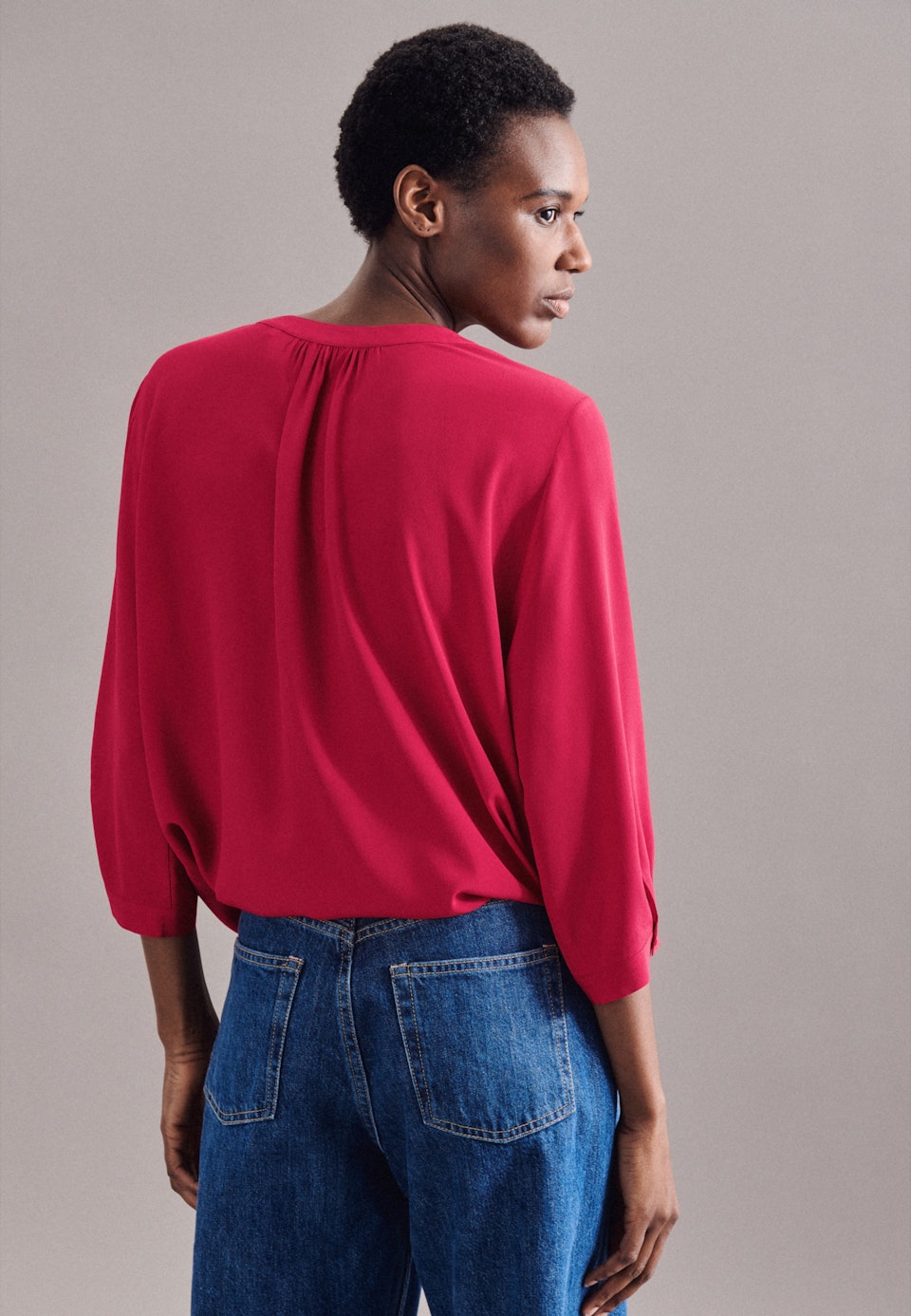 V-Neck Shirtbluse Regular fit in Rosa/Pink |  Seidensticker Onlineshop