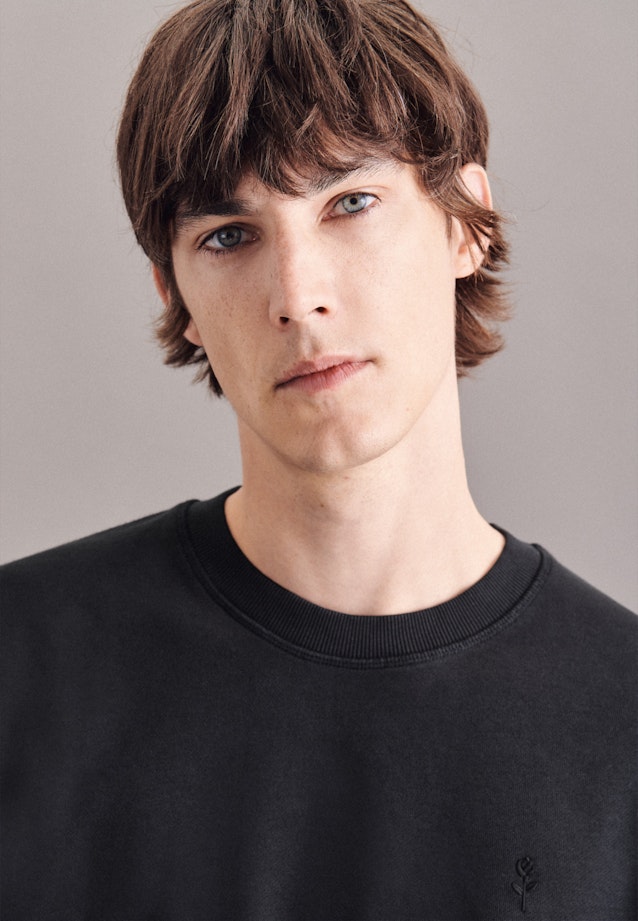 Gerader Schnitt (Normal-Fit) Pullover Uni in Schwarz |  Seidensticker Onlineshop