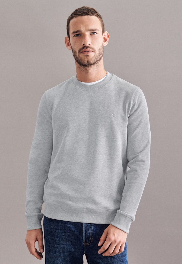 Gerader Schnitt (Normal-Fit) Pullover Uni in Grau |  Seidensticker Onlineshop
