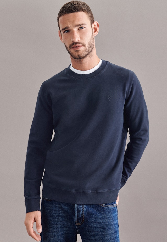 Crew Neck Pullover Uni in Dark Blue |  Seidensticker Onlineshop