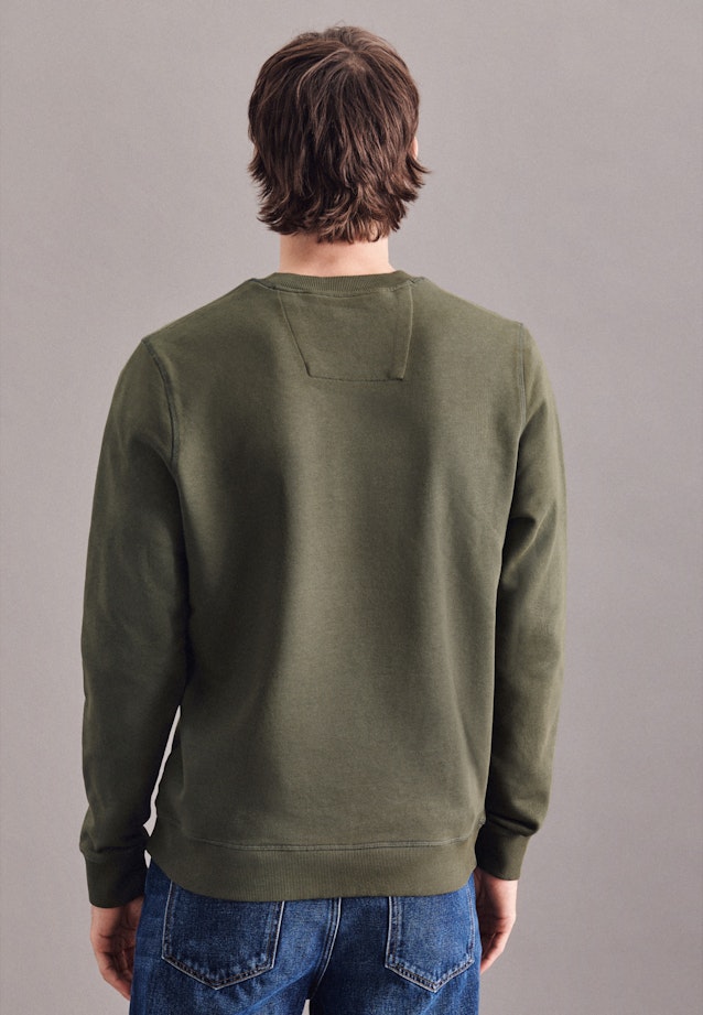 Gerader Schnitt (Normal-Fit) Pullover Uni in Grün |  Seidensticker Onlineshop