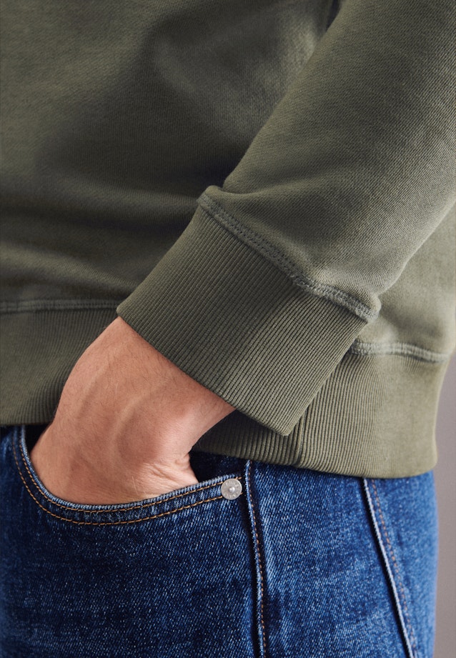 Gerader Schnitt (Normal-Fit) Pullover Uni in Grün |  Seidensticker Onlineshop