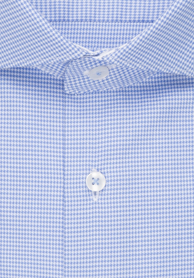 Non-iron Pepita Business Shirt in Regular with Kent-Collar in Light Blue |  Seidensticker Onlineshop