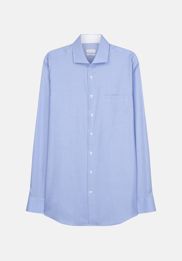 Non-iron Pepita Business Shirt in Regular with Kent-Collar in Light Blue |  Seidensticker Onlineshop