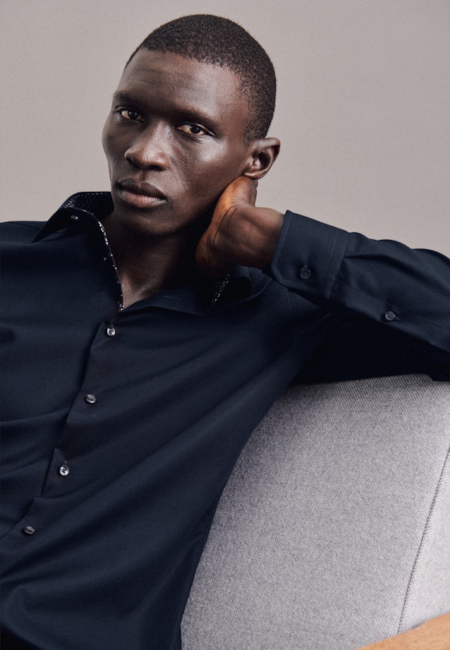 Slim Business Hemd Uni in Dunkelblau |  Seidensticker Onlineshop