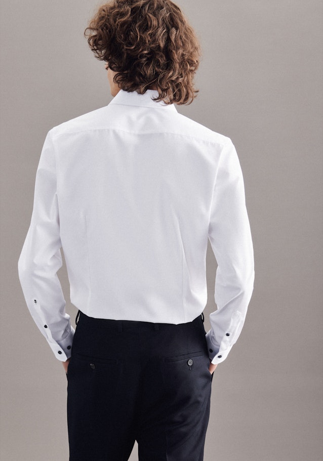 Non-iron Popeline Business overhemd in Slim with Kentkraag in Wit |  Seidensticker Onlineshop