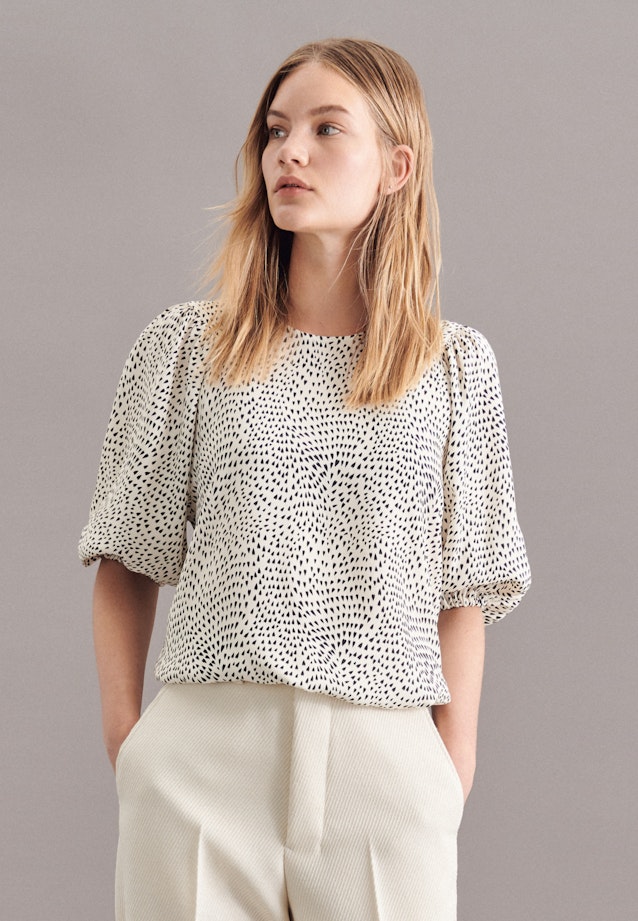 Oversized Shirtbluse Punkte in Ecru |  Seidensticker Onlineshop