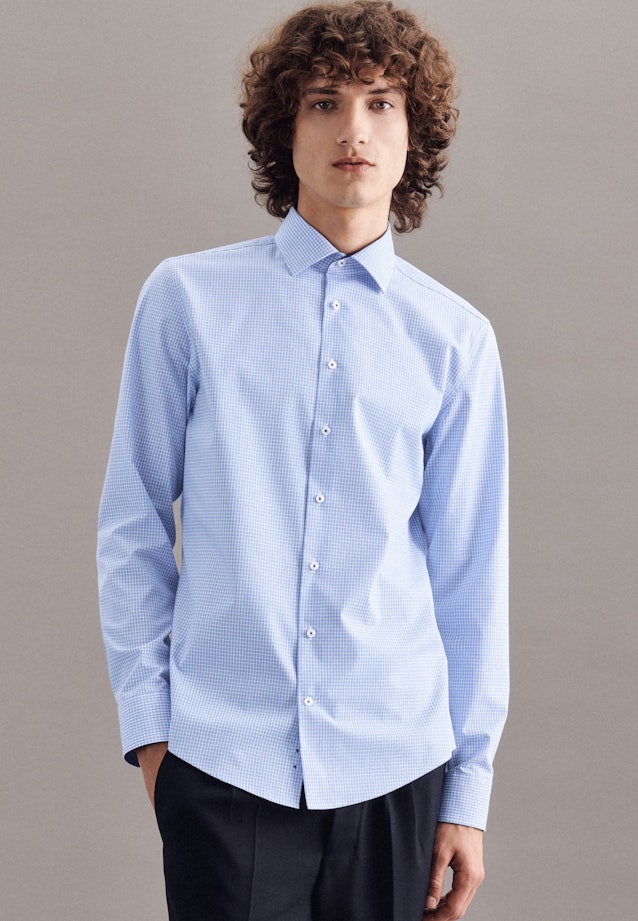 Shaped Business Hemd Karo in Hellblau |  Seidensticker Onlineshop