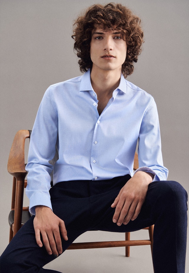 Slim Chemise Business uni in Bleu Clair |  Seidensticker Onlineshop