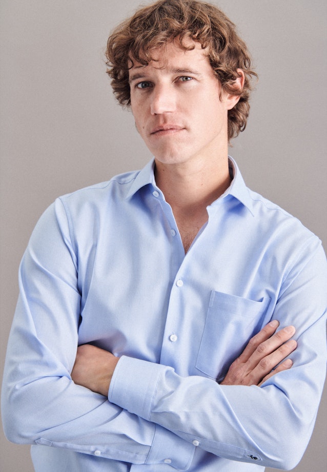 Regular Chemise Business uni in Bleu Clair |  Seidensticker Onlineshop