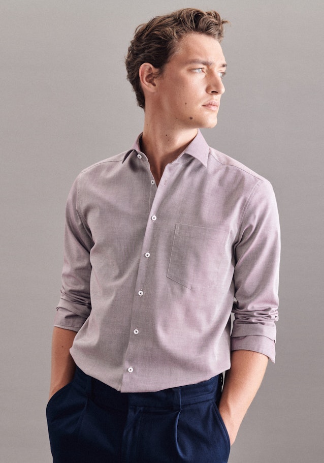 Non-iron Structure Business Shirt in Regular with Kent-Collar in Red | Seidensticker Onlineshop