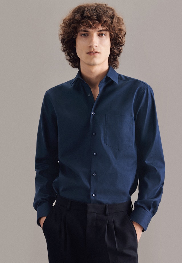 Regular Chemise Business uni in Bleu Foncé |  Seidensticker Onlineshop