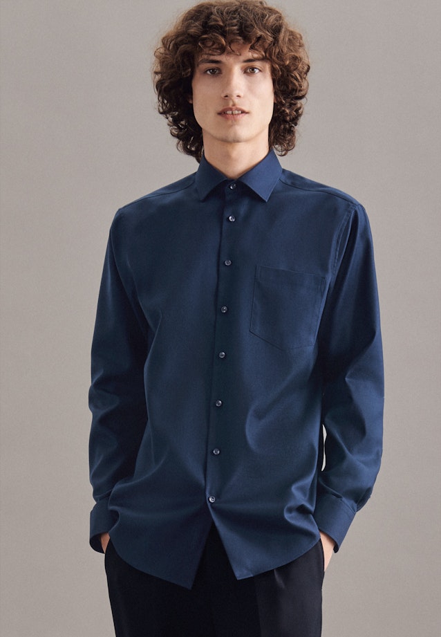 Regular Business Hemd Uni in Dunkelblau |  Seidensticker Onlineshop