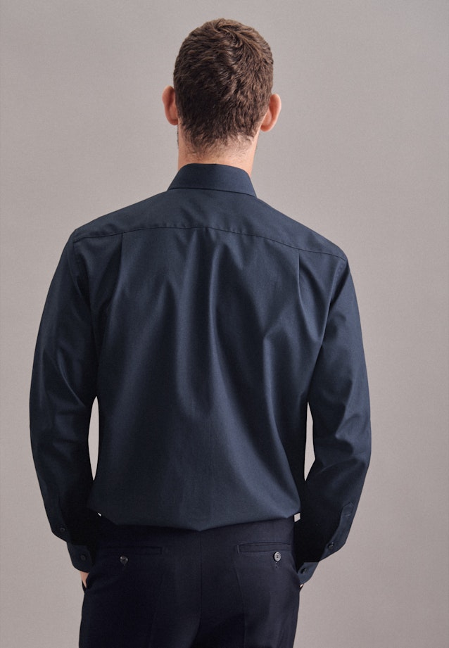 Regular Business Shirt Plain in Dark Blue |  Seidensticker Onlineshop