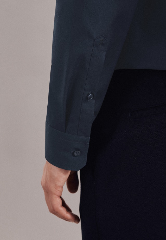 Regular Business Shirt Plain in Dark Blue |  Seidensticker Onlineshop
