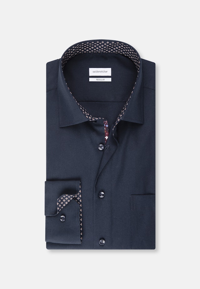 Regular Business Shirt Plain in Dark Blue |  Seidensticker Onlineshop