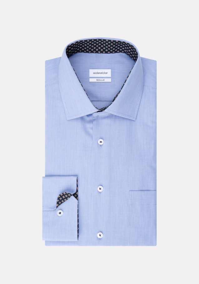 Non-iron Poplin Business Shirt in Regular with Kent-Collar and extra long sleeve in Light Blue |  Seidensticker Onlineshop