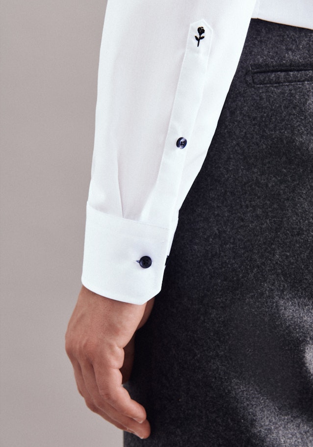 Non-iron Poplin Business Shirt in Regular with Kent-Collar and extra long sleeve in White |  Seidensticker Onlineshop