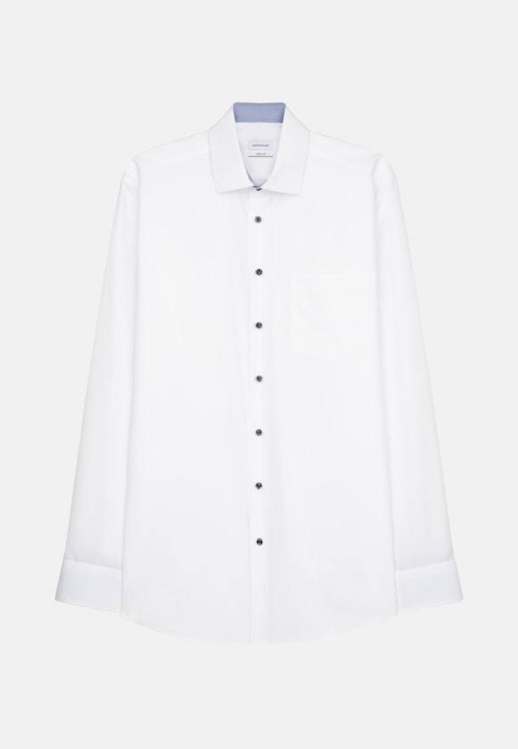 Regular Business Shirt Plain in White |  Seidensticker Onlineshop