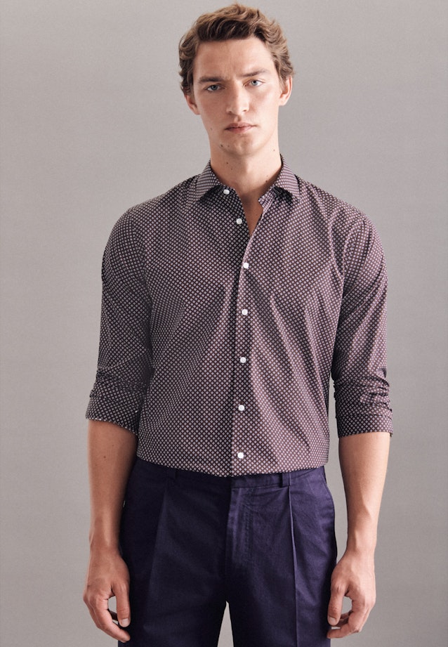 Regular Business Hemd Print in Rot |  Seidensticker Onlineshop