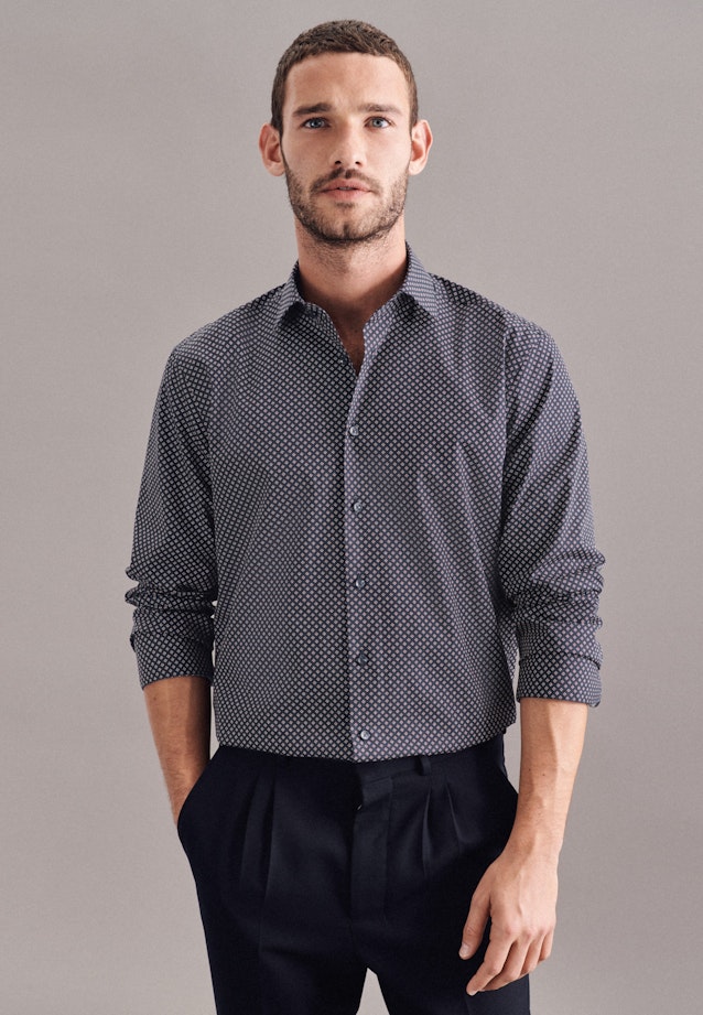 Regular Chemise Business Imprimé in Bleu Foncé |  Seidensticker Onlineshop