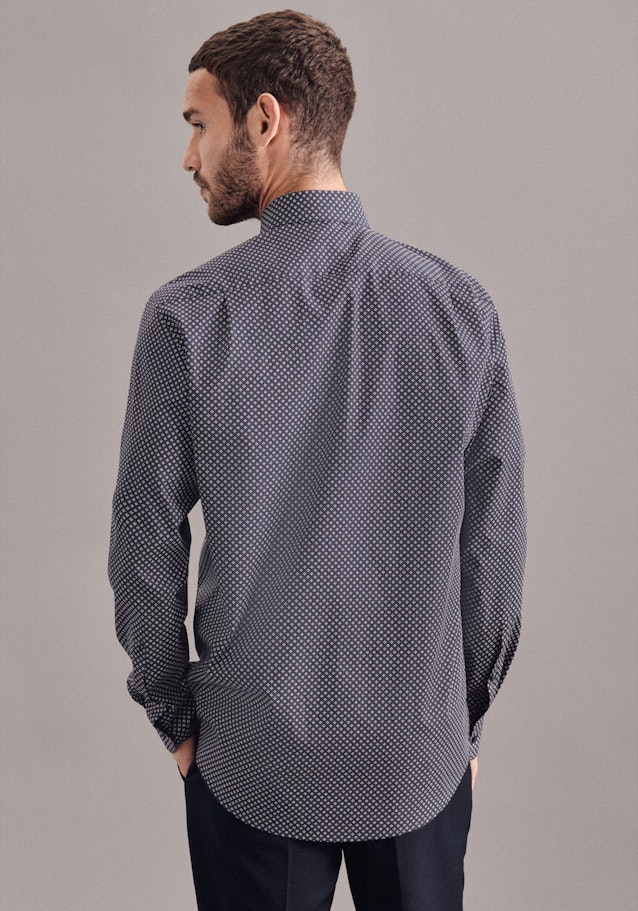 Regular Business Shirt Print in Dark Blue | Seidensticker Onlineshop