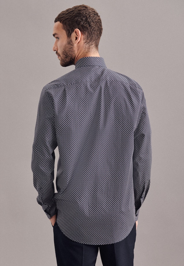 Regular Business Hemd Print in Dunkelblau |  Seidensticker Onlineshop