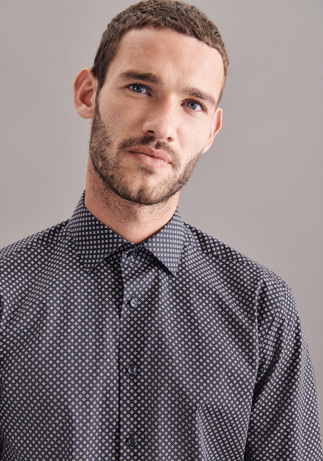 Business Shirt in Regular with Kent-Collar in Dark Blue |  Seidensticker Onlineshop