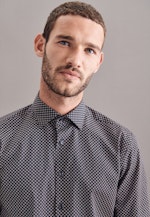 Regular Business Hemd Print in Dunkelblau |  Seidensticker Onlineshop