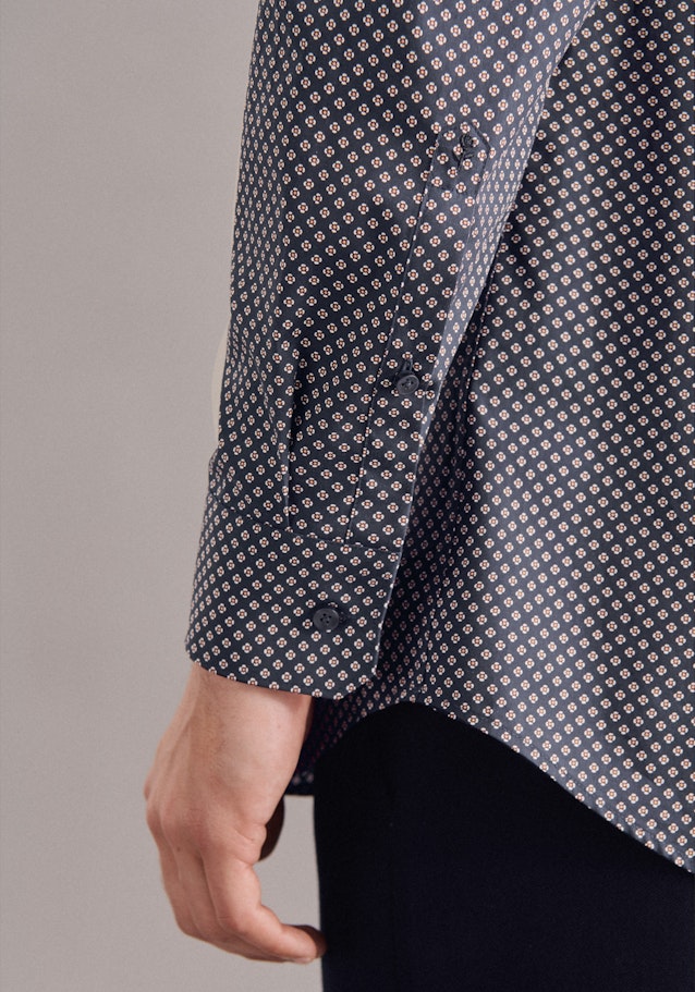 Regular Business Shirt Print in Dark Blue | Seidensticker Onlineshop
