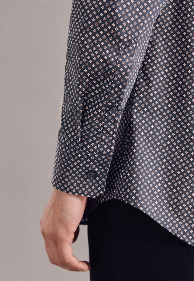 Regular Business Hemd Print in Dunkelblau |  Seidensticker Onlineshop