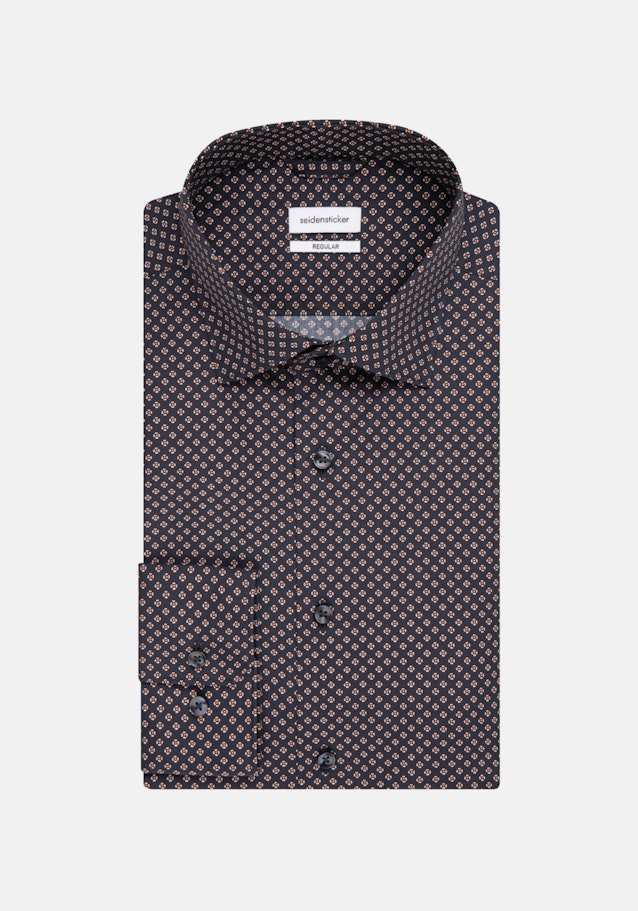 Regular Business Shirt Print in Dark Blue | Seidensticker Onlineshop