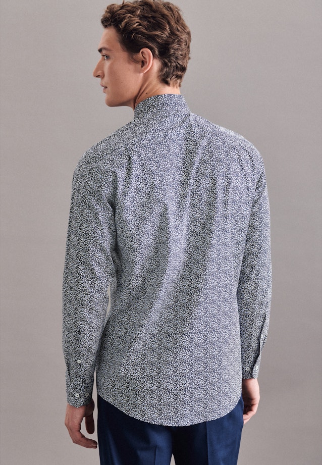 Regular Business Shirt Print in Dark Blue |  Seidensticker Onlineshop