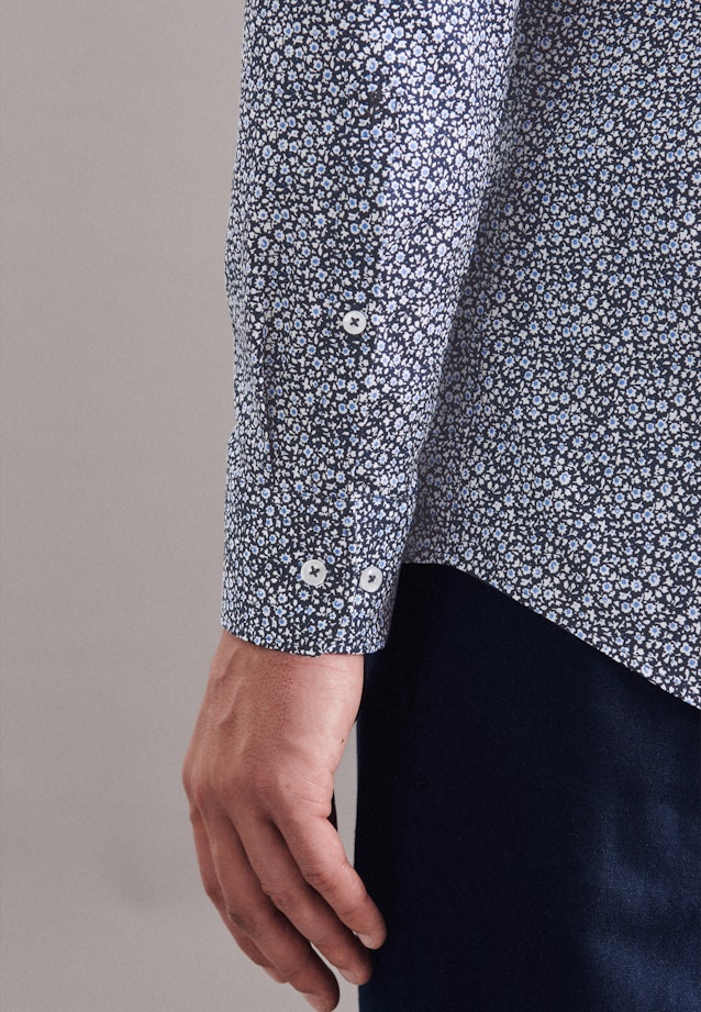Regular Business Shirt Print in Dark Blue |  Seidensticker Onlineshop