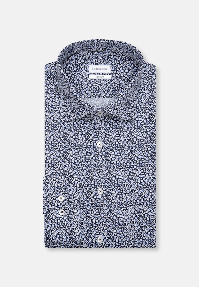 Regular Business Shirt Print in Dark Blue |  Seidensticker Onlineshop