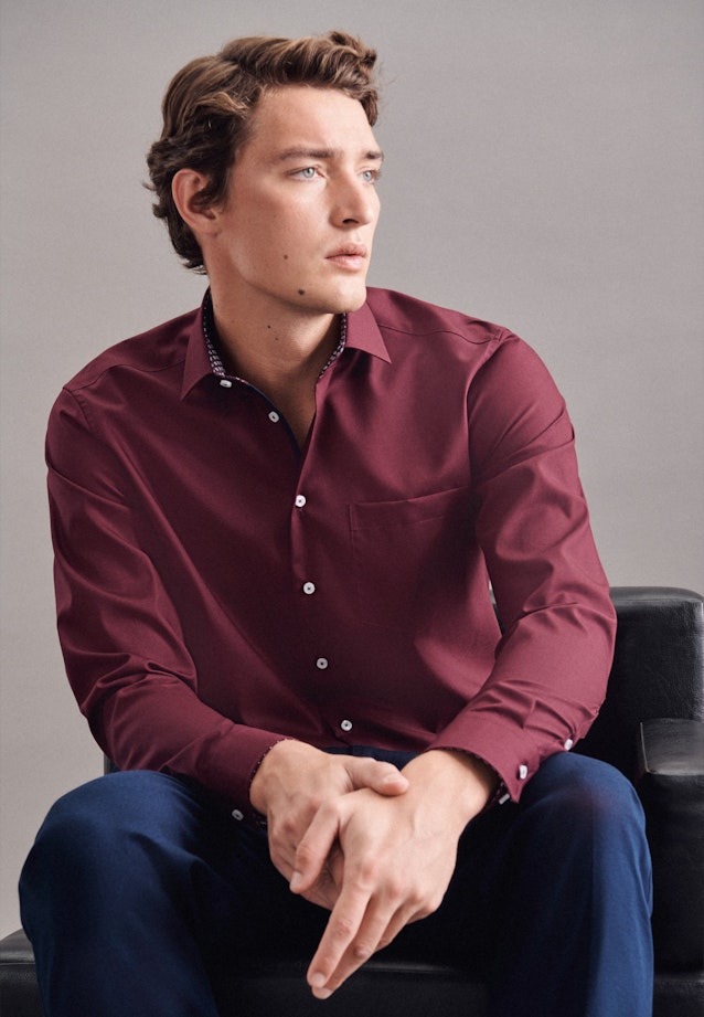 Regular Business Shirt Plain in Red |  Seidensticker Onlineshop