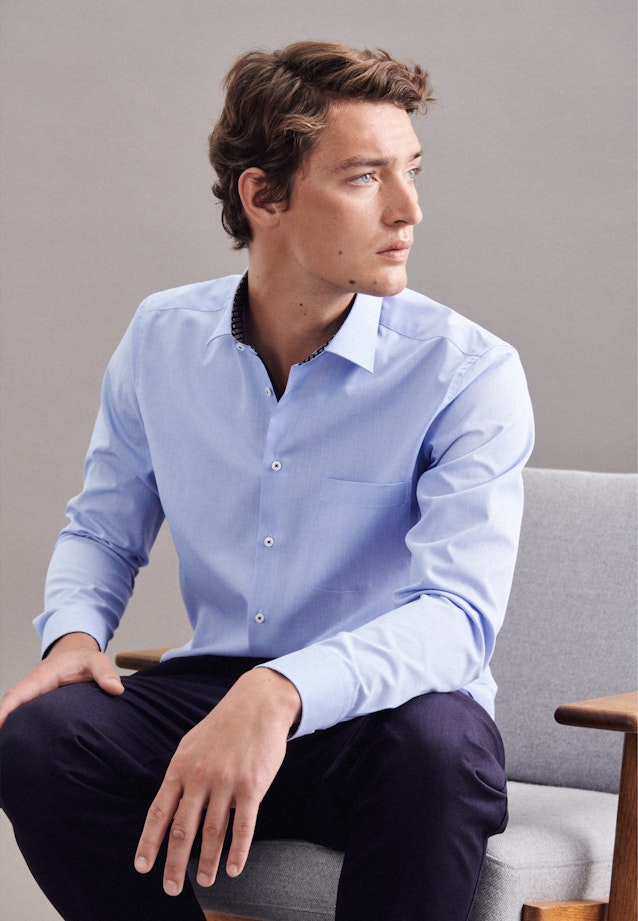 Regular Chemise Business uni in Bleu Clair |  Seidensticker Onlineshop