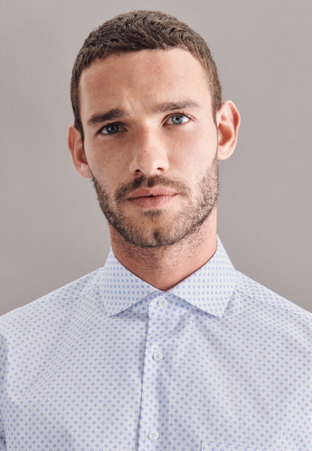 Regular Business Hemd Print in Hellblau |  Seidensticker Onlineshop