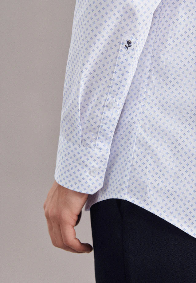 Regular Business Hemd Print in Hellblau |  Seidensticker Onlineshop