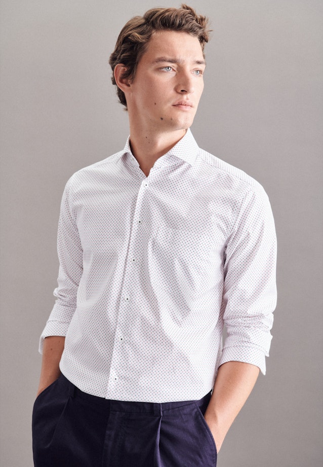 Regular Business Hemd Print in Dunkelblau |  Seidensticker Onlineshop