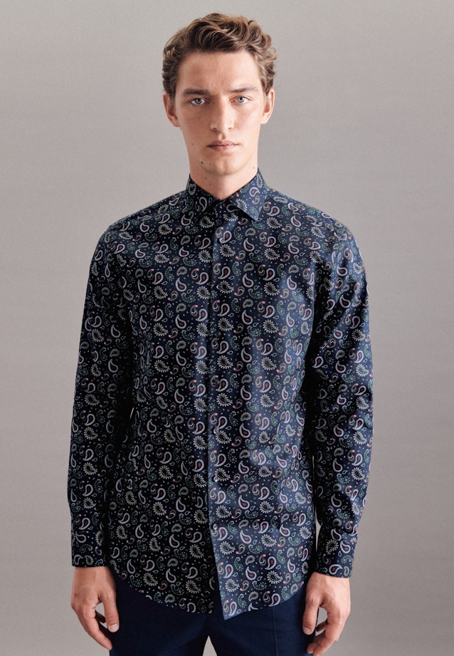 Regular Chemise casual Imprimé in Orange |  Seidensticker Onlineshop