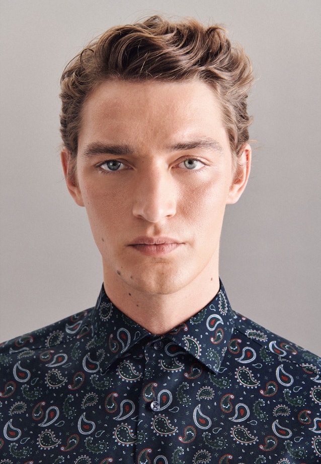 Regular Chemise casual Imprimé in Orange |  Seidensticker Onlineshop