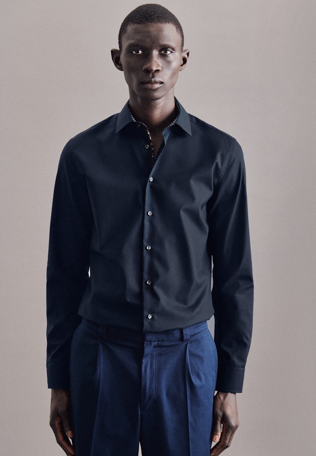 X-Slim Business Shirt Plain in Dark Blue |  Seidensticker Onlineshop