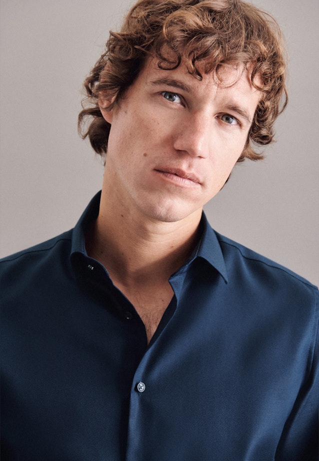 Slim Chemise Business uni in Bleu Foncé |  Seidensticker Onlineshop